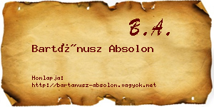 Bartánusz Absolon névjegykártya